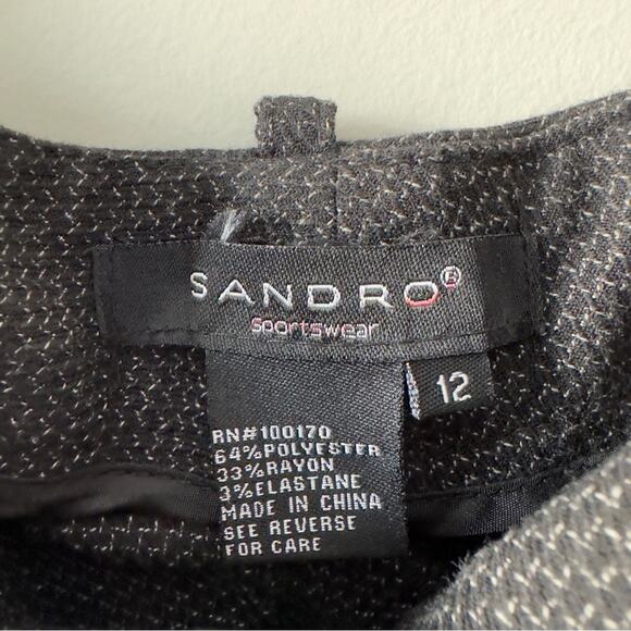 Sandro Business Casual Pants Houndstooth Work Career Office Interview hook & eye - Picture 7 of 9